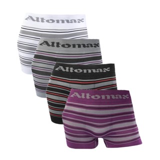 Kit 4 Cuecas Boxer Microfibra Listrada Sem Costura Altomax
