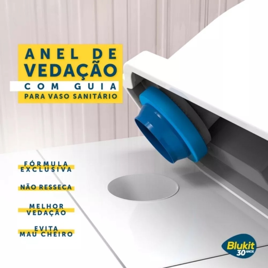 Anel De Vedação Para Vaso Sanitário Com Guia Universal Bacia Sanitária Blukit · foto 2
