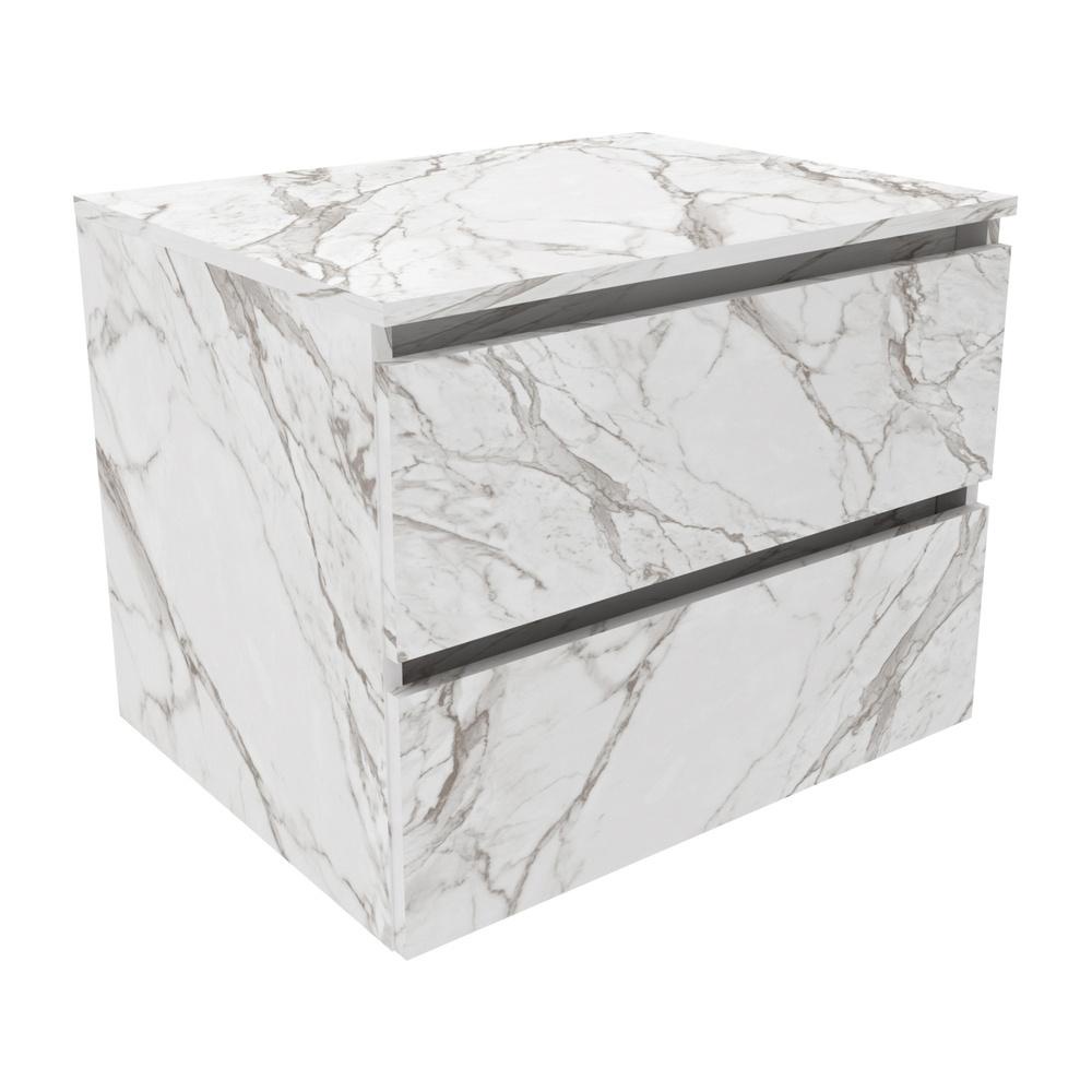 Gabinete Banheiro 2 Gavetas 60cm Suspenso Multimóveis CR10087 Mármore Branco em Oferta na Shopee
