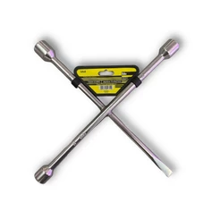 Chave de Roda Cruz Com 3 Bocas e 1 Espatula 17 19 21mm Eda