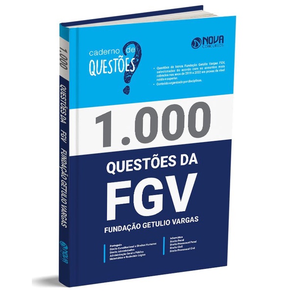 Imagem Livro 1.000 Questões Gabaritadas da FGV