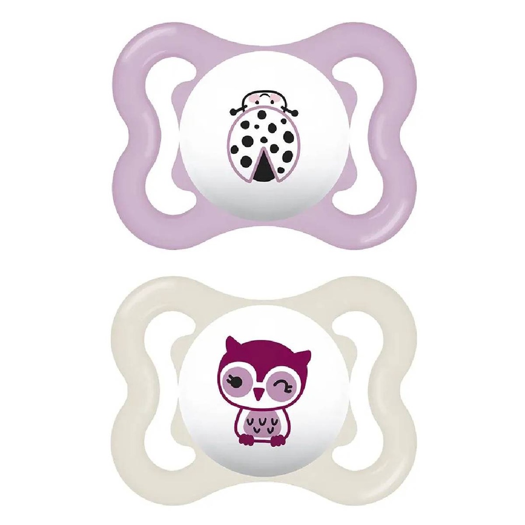 Kit com 2 Chupetas Supreme Bico de Silicone 0m+ Rosa - MAM