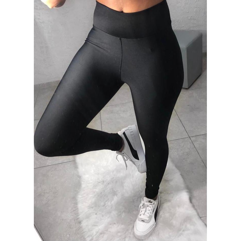 Calça Legging Feminina Reforçada Preta Não é Transparente Fitness Academia Pronta Entrega