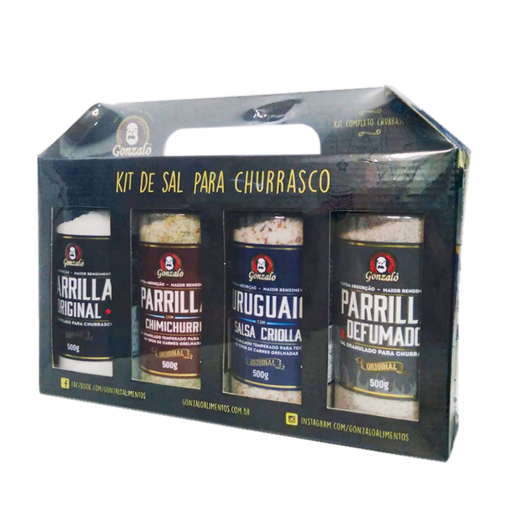 Kit de Sal  para Churrasco com 4 unidades - Gonzalo em Oferta na Shopee