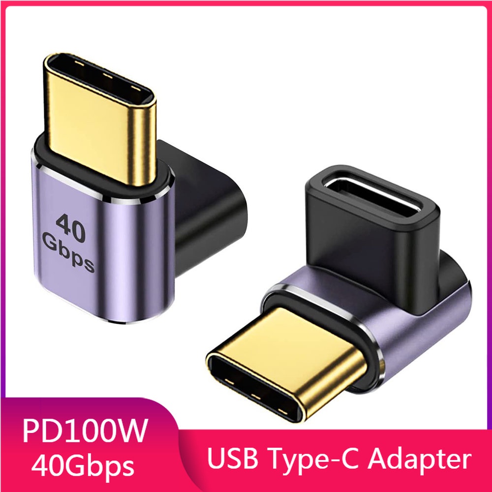 Adaptador USB C 90 Graus-Extensor De Ângulo Reto 40Gbps PD 100W Carregamento Rápido Para Interruptor Deck De Vapor Tablet MacBook Laptop