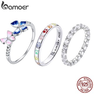 Bamoer 925 Anel De Prata Jóias De Moda Para Mulheres Meninas Tamanho Grande 10