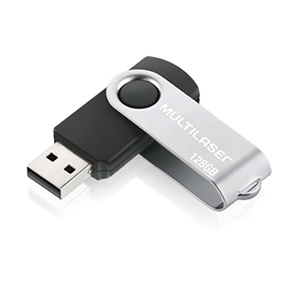 Pendrive Twist preto 128GB Multilaser - PD591 em Oferta na Shopee