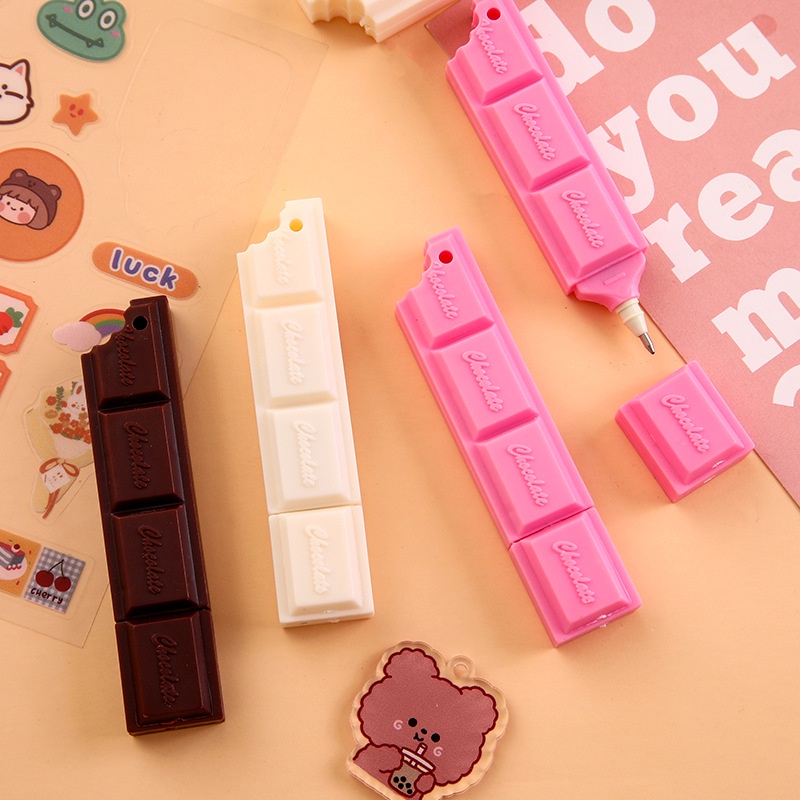 Criativo Caneta Esferográfica De Chocolate Simulação De Desenho Animado Estudante Estudo Suprimentos De Papelaria Bónus de Páscoa Dia dos Namorados