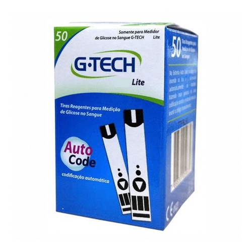 Tiras Reagentes p/ Medição de Glicose G-Tech Lite c/ 50un - G-Tech