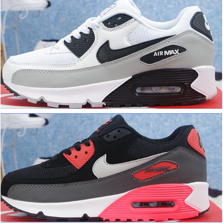 chuteira Air Max90 Clássico Tênis De Corrida Homens Mulheres Almofada De Ar Confortável Esportiva Moda Casual Combina Com Tudo Casal Sapatos