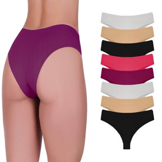 Calcinha Tanga Corte A Laser Microfibra Kit C/ 8 Peças
