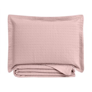 Colcha Camesa Loft Solteiro com 1 Porta Travesseiro - Rosê