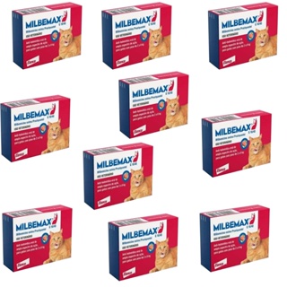 10cxs Milbemax Vermifugo Gatos 2 A 8 Kg 2 Comprimido 16/40MG em Oferta na Shopee