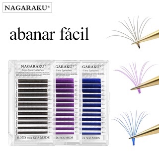 NAGARAKU Florescendo de Cílios Volume Extensão de Pestanas em Azul Roxo em Oferta na Shopee