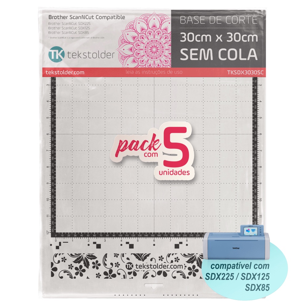 Kit com 5 Bases De Corte 30x30 Brother ScanNCut SDX (sem cola)