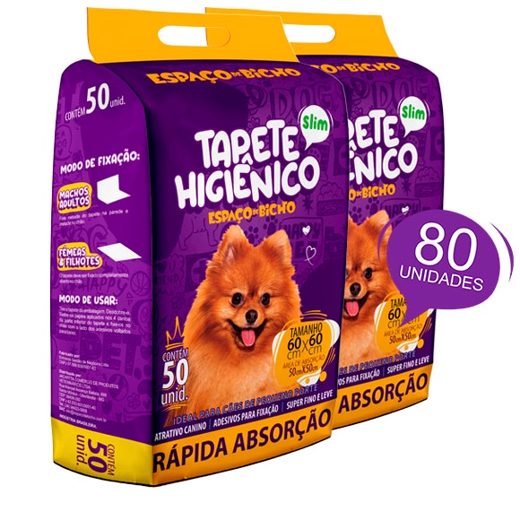 Tapete Higiênico Espaço De Bicho P/ Cães E Gatos 60x60 Com 80 Unidades em Oferta na Shopee