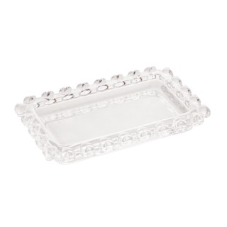Mini Travessa Retangular De Cristal Coração 10,5X6,5X1,5Cm