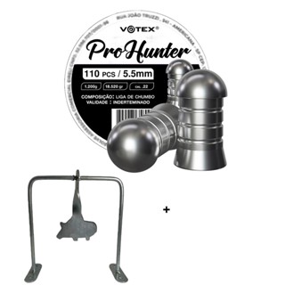 Chumbinho Pro Hunter 5.5mm 1,200g 110 Unidades - Votex + Alvo Javali