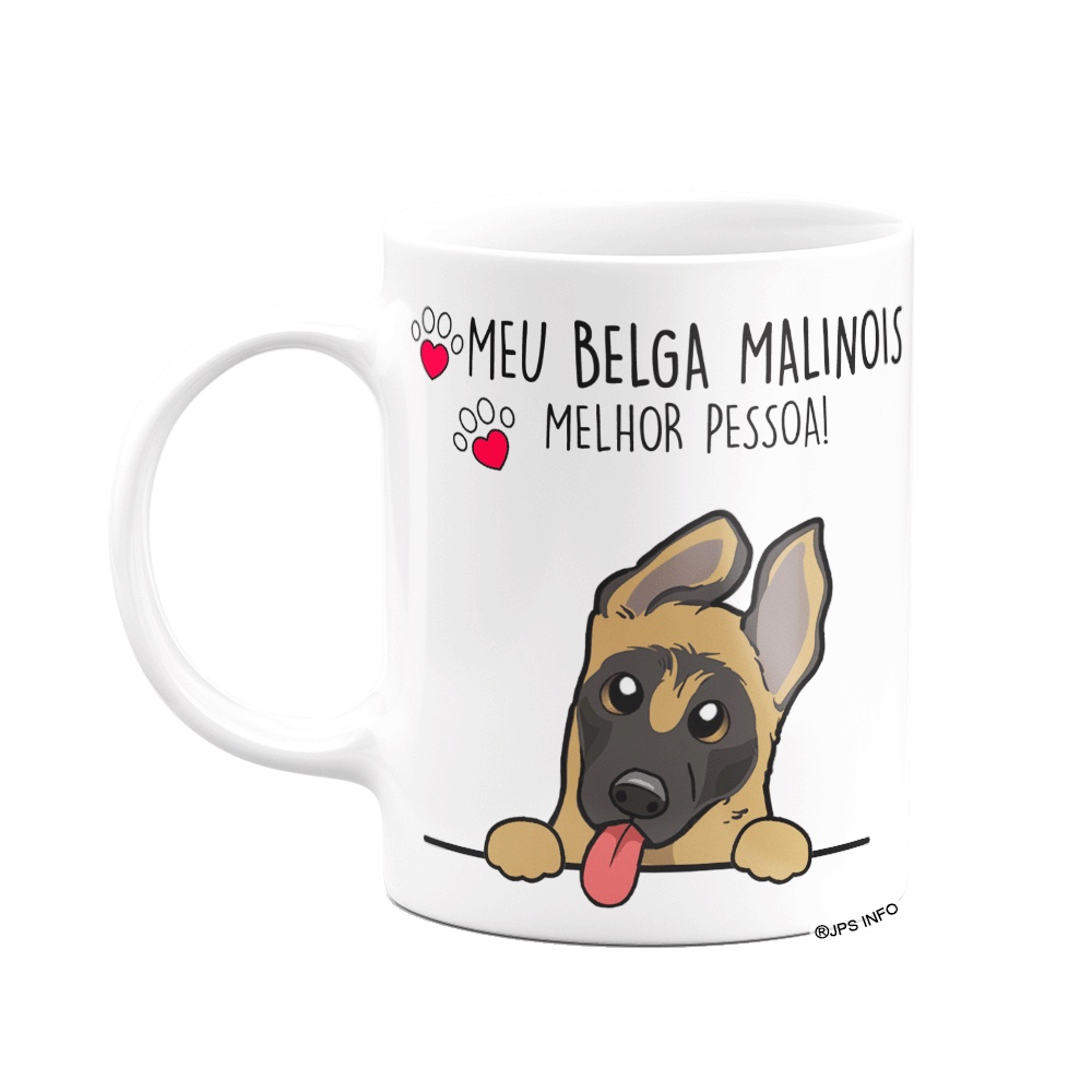 Caneca Dog - Meu Belga Malinois, melhor pessoa! - Branca