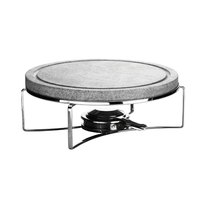 Pedra Sabão Rechaud Fondue Inox Cozinhar Pizza Carne Legumes