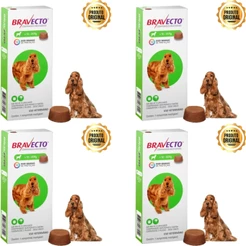 04 Bravecto Cães De 10 A 20kg 500mg antipulgas e carrapatos