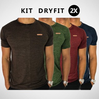 Kit 2 Camiseta Masculina Camisa Academia Blusa Treino Leve