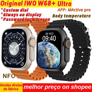 Microwear W68 + Ultra Smart Watch 8 Homens Vídeo Relógio Rosto 2.2 IPS 49mm NFC Jogo SOS 105 Esportes SmartWatch