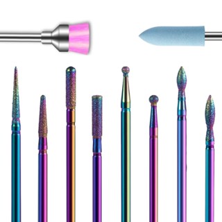 10Pcs Conjunto De Brocas De Unha Diamantada , 3/32 " De Polegada De Efile Para Unhas De Gel Acrílico , Kit De Bits De Cutícula Profissional , Ferramentas De Remoção De Pedicure Arte , Home Sa
