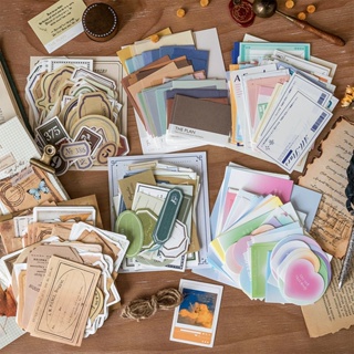 100pcs/pack Vintage Junk journaling Colagem De Notas Adesivas [Série Notebook] diy scrapbooking Suprimentos Etiquetas Diário Decoração Papelaria Planejador em Oferta na Shopee
