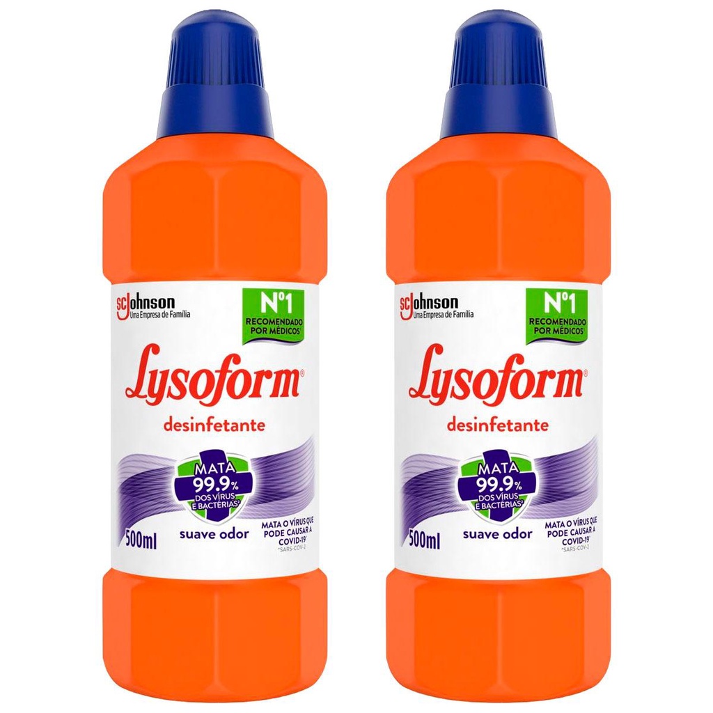 Kit 2 Desinfetante Lysoform Uso Geral Suave Odor 500ml em Oferta na Shopee