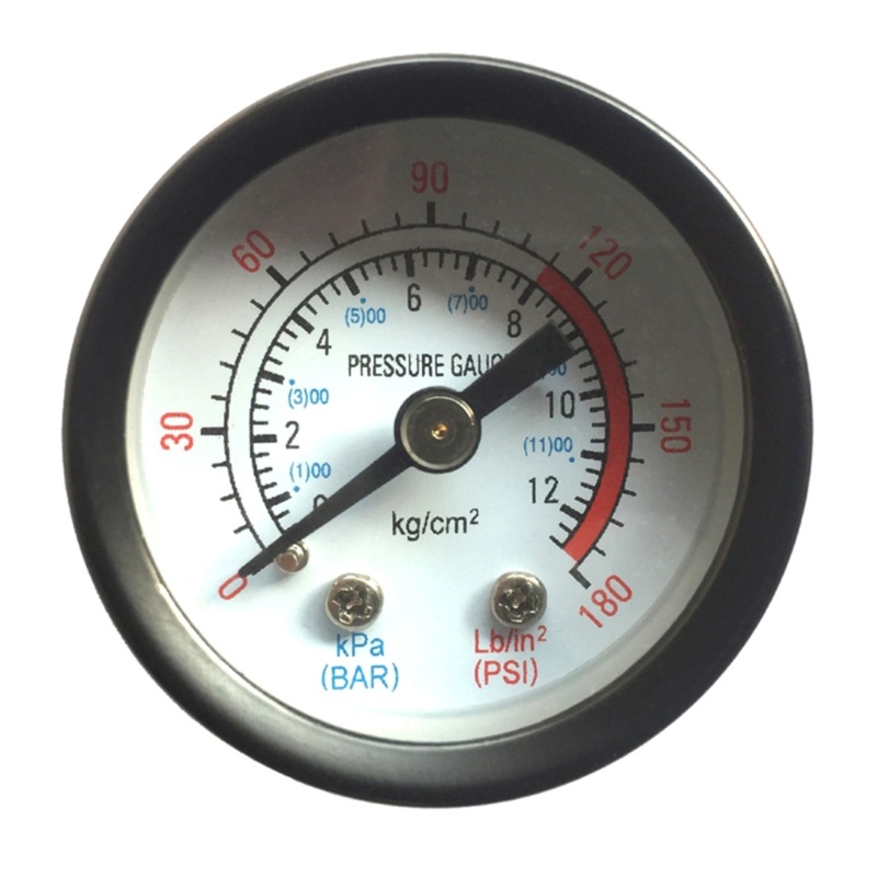 Medidor De Pressão Kool Back Mount Pressure Gauge 0-180 psi/kPa-De Dupla Escala Universal Para Compressor De Ar Água Óleo Gás-Dura