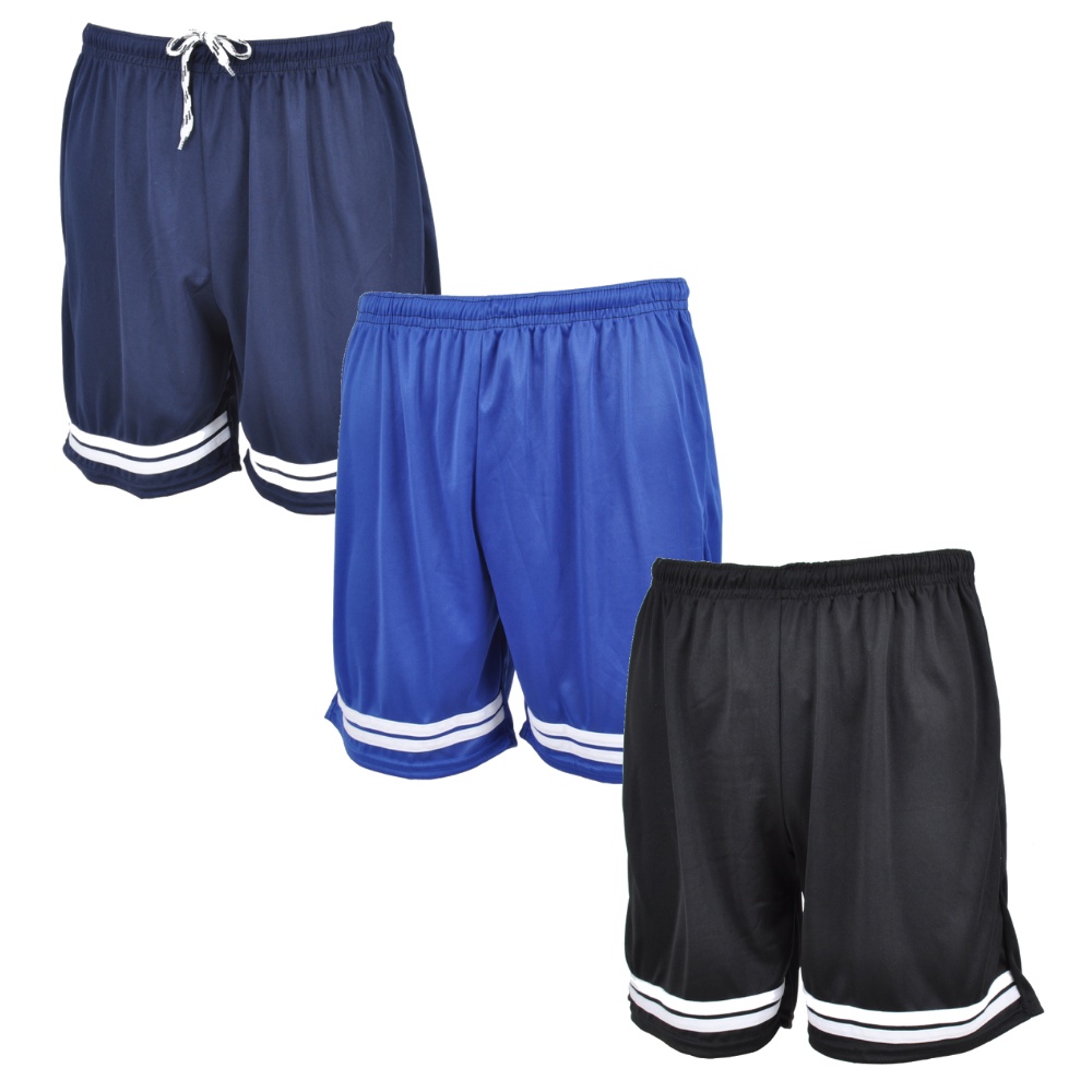 Kit 3 Shorts Masculino Calção futebol academia lazer Plus Size Poliéster P Ao G5
