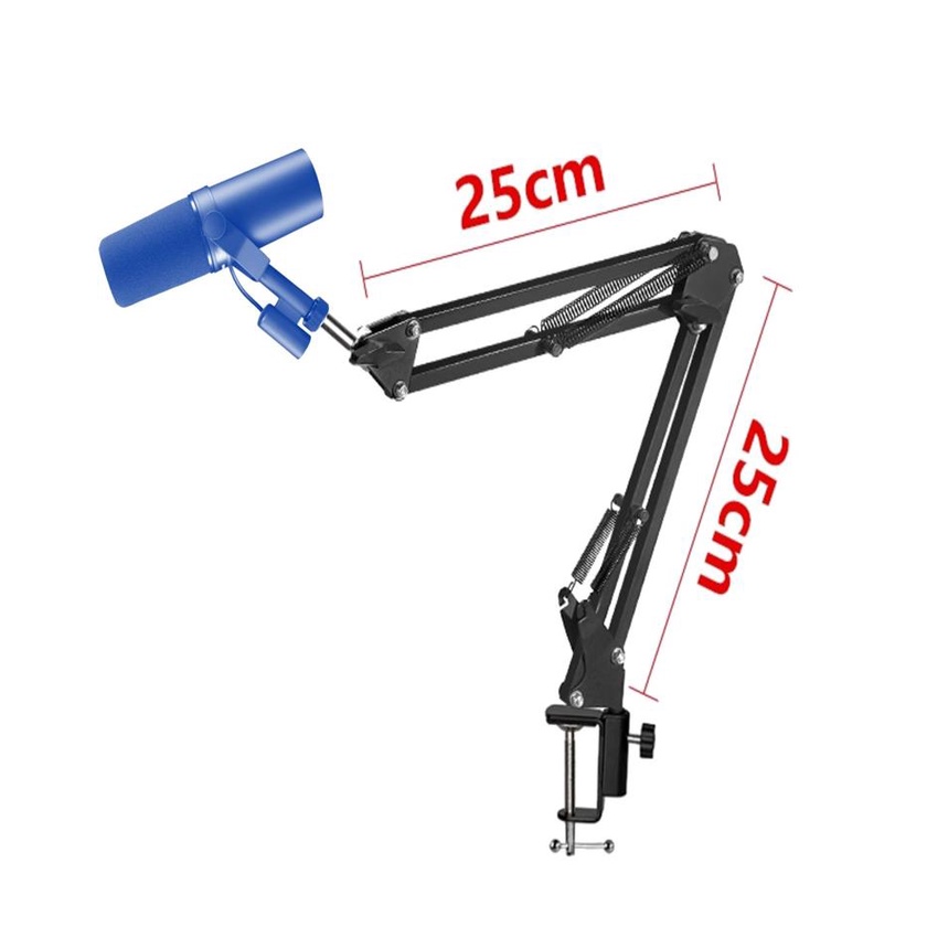 Mini Suporte 25x25 cm, Pedestal, Braco Flexivel p/Microfone Condensador,MV7,Arcano,C1,AKG,SM7B