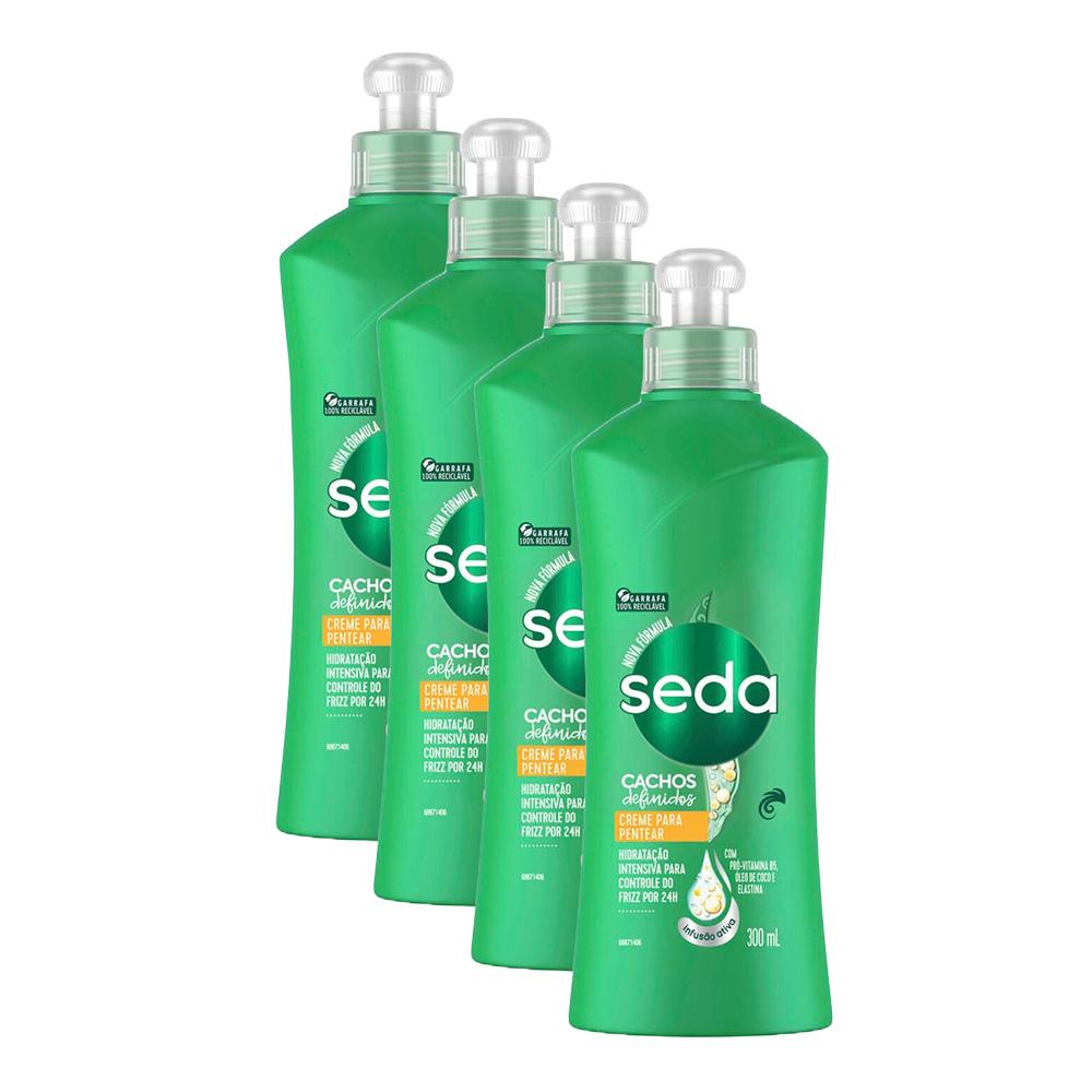 Kit 4 Cremes para Pentear Seda Cachos Definidos 300ml cada em Oferta na Shopee