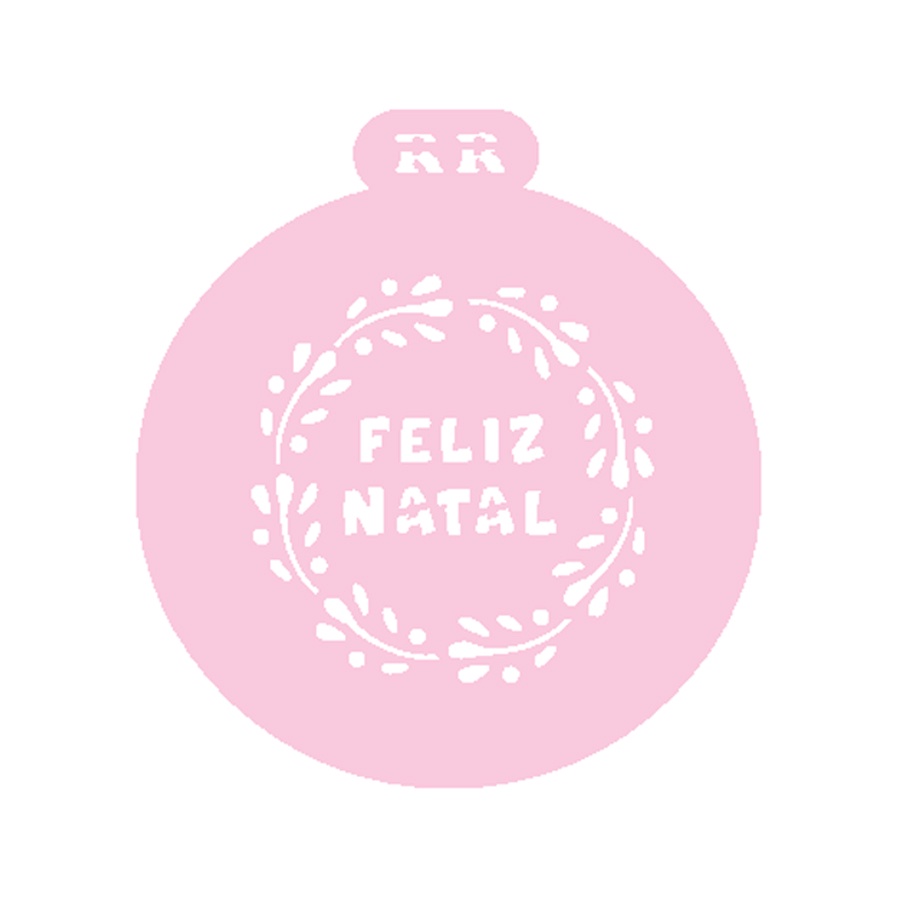 Stencil Redondo de Natal - Frase "Feliz Natal" - Ref. 4039 - 1 unidade - RR Cortadores - Rizzo em Oferta na Shopee