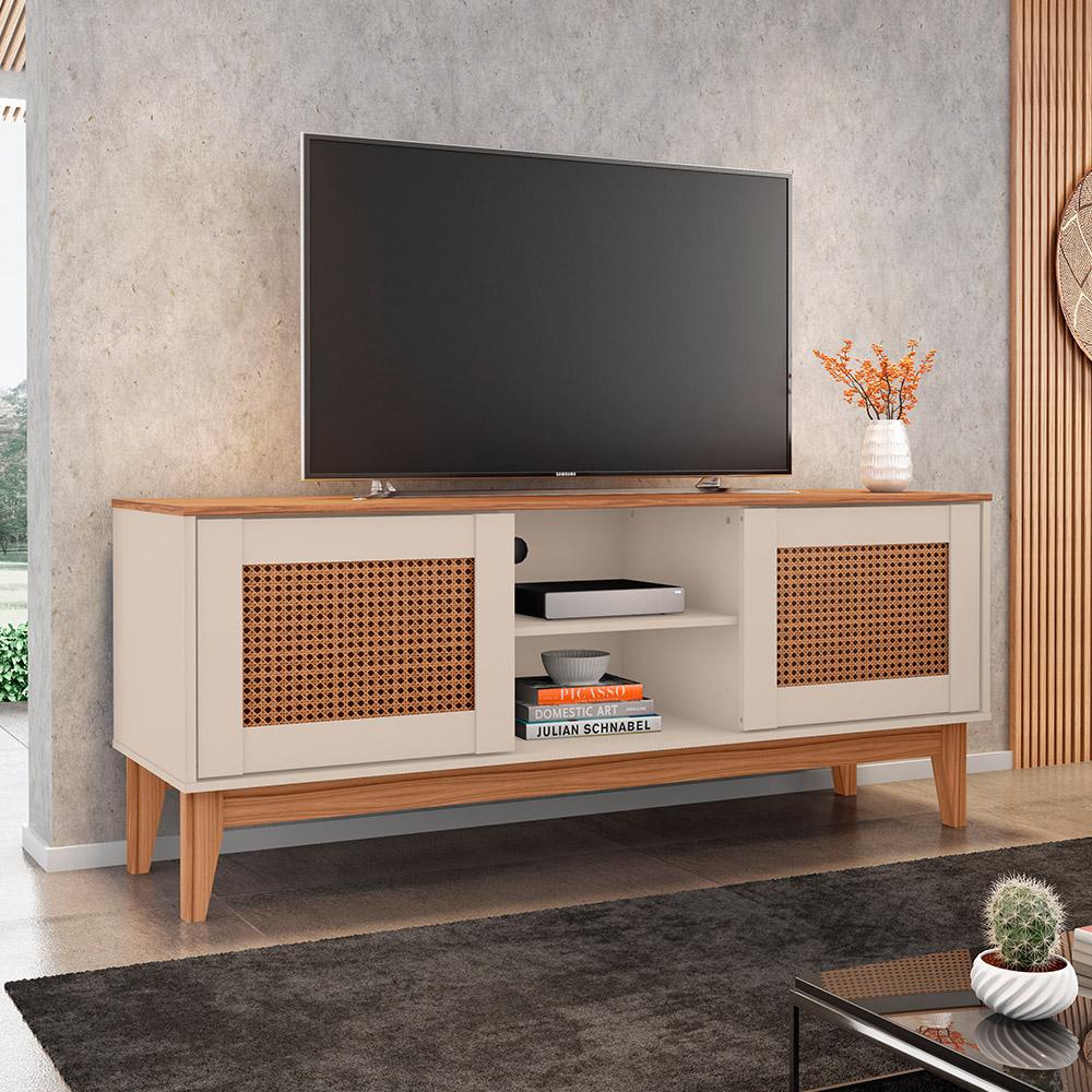 Rack Sala Safira para TV até 55 Polegadas com Pés em Madeira - Home & Living