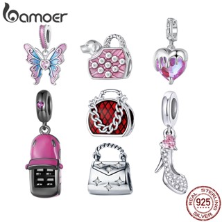 Bamoer S925 Fato De Contas De Senhora Rosa Séries Para Pulseira Fashion Pendant SCC2470