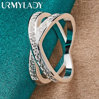 URMYLADY 925 Bírculo Cruz De Prata 7-10 # Anel Para Mulheres Festa De Casamento Jóias De Encanto Da Moda