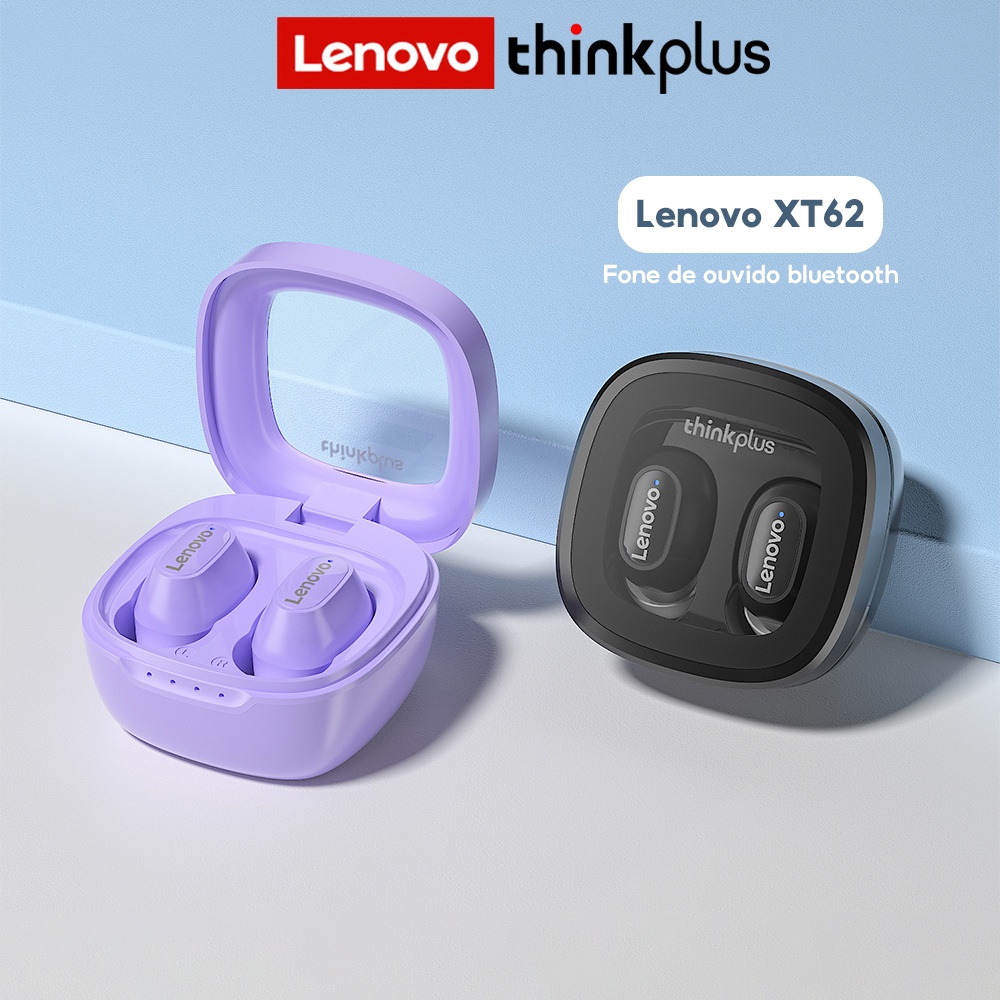 Lenovo XT62 TWS Fone De Ouvido Bluetooth Verdadeiro Sem Fio Com Microfone De Boa Qualidade Sonora