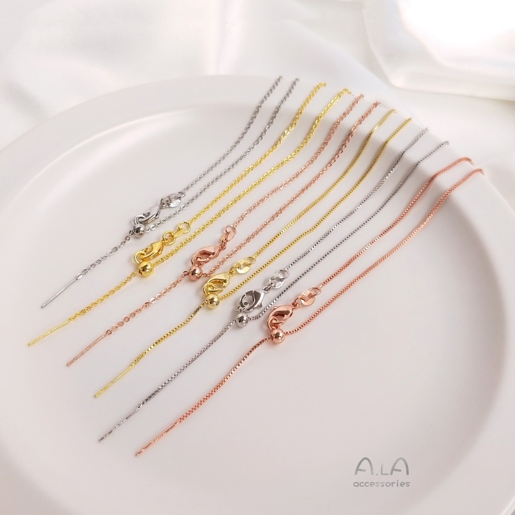[Loja de fábrica de joias diy] [Corrente solta] Colar de ouro 18k banhado a retenção de cor feminino ouro rosa ouro bran