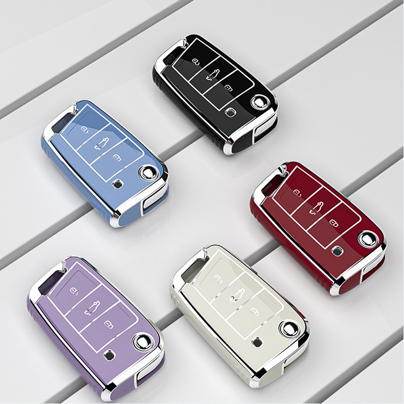 Capa Protetora De Para Chave Remota De Carro VW Volkswagen Golf 7 MK7 Tiguan MK2 Skoda Octavia A7 Assento Ateca Leon em Oferta na Shopee