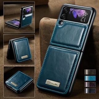 Capa De Couro De Luxo Para Samsung Galaxy Z Flip 3 4 Flip3 Flip4 5G Protetora Anti-Riscos À Prova De Choque Celular