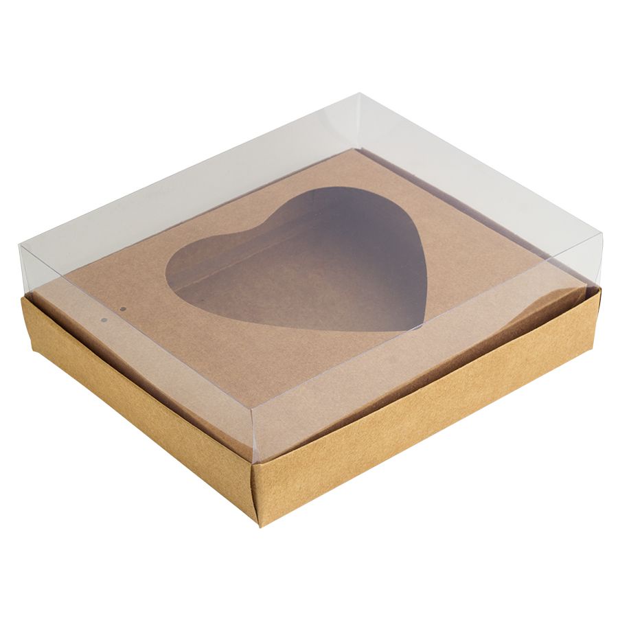 Caixa Coração de Colher - Meio Coração de 500g - Kraft - 20,5 x 17 x 6,5 cm - 5 unidades