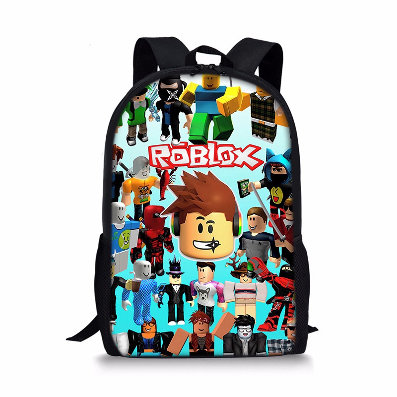 Roblox-Mochila de ombro para estudante masculino e feminino, bolsa