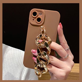 Capa De Pulseira Para Samsung Galaxy M52 M53 A73 A53 A33 A23 A13 A32 A03s A72 A52 A71 A51 Revestimento De Metal Acrílico Corrente Telefone Marrom Macio TPU Olhos De Anjo Proteção Da Lente
