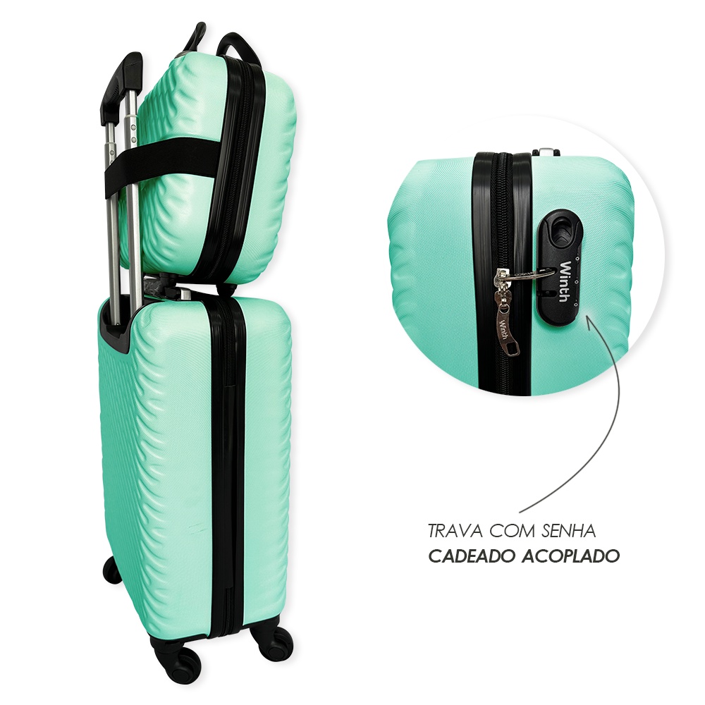 Kit De 3 Malas De Viagem Verde Água