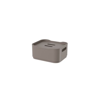 Cesta Organizadora com Tampa Pequena Coza Fit 18,5 x 15 x 8,3 cm Warm Gray