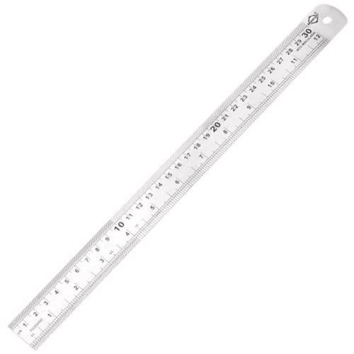 Régua De Aco Inox Brasfort 300mm 8662 Com Escala