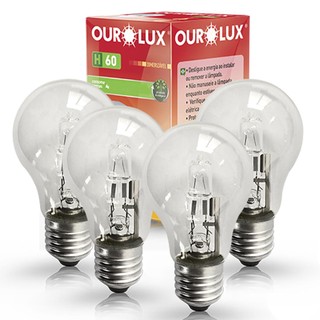 Kit 4 Lampadas Halogena Bulbo H100 70w 220v E27 2800K em Oferta na Shopee