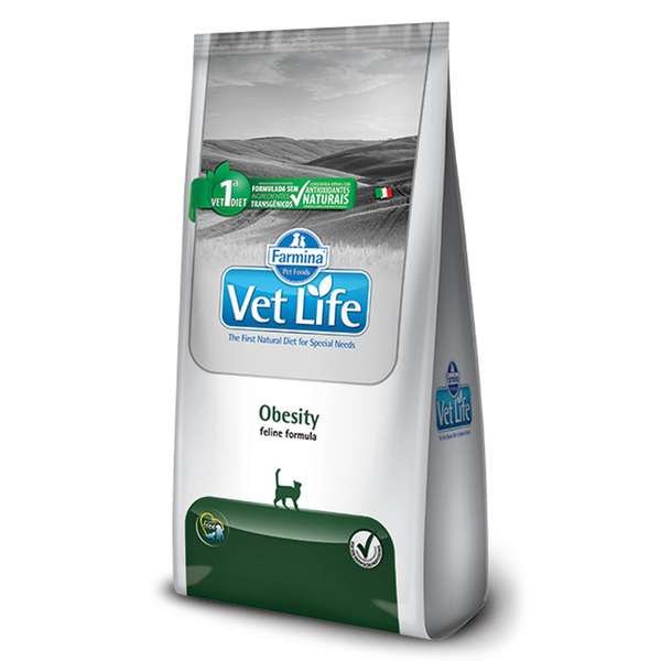 Ração Farmina Vet Life Natural Obesity Para Gatos Adultos 2kg - Pets